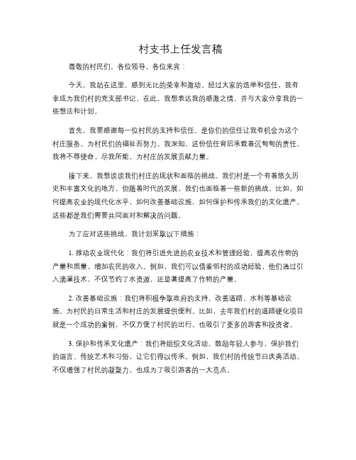 村支书上任发言稿(修改稿)