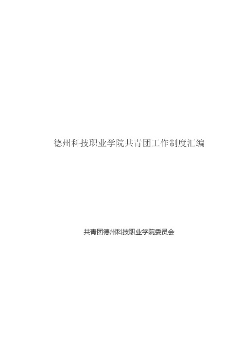 共青团工作制度汇编