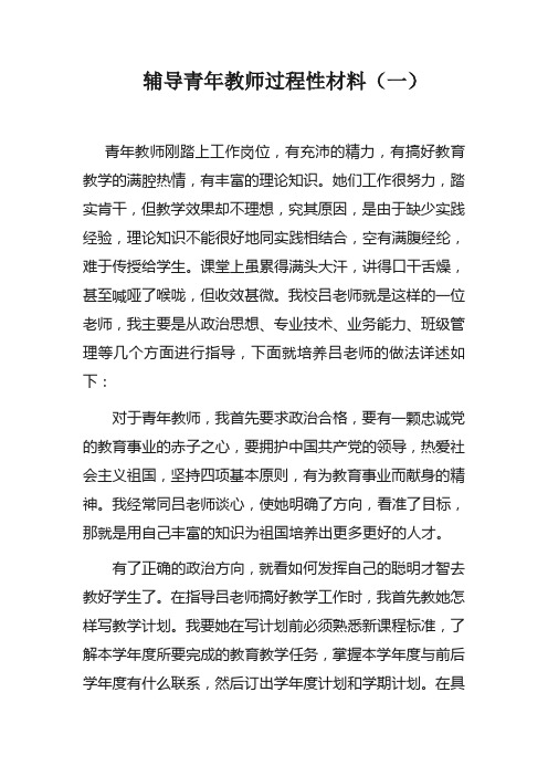 辅导青年教师过程性材料