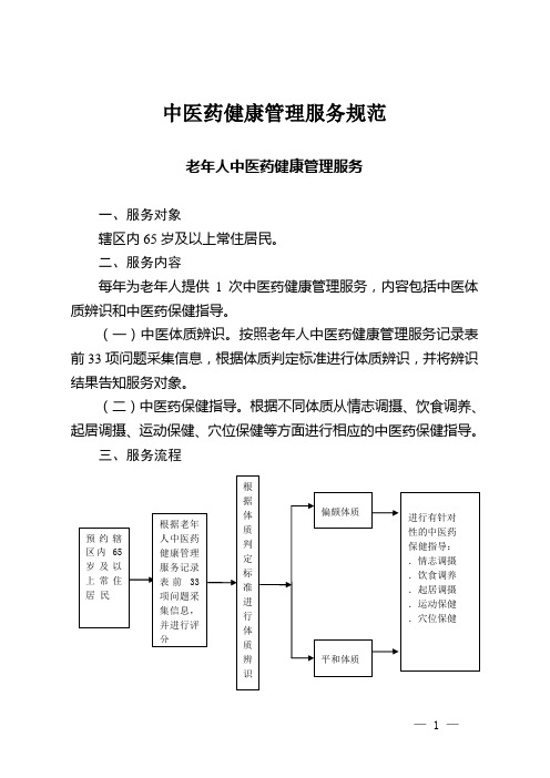 中医药健康管理服务规范