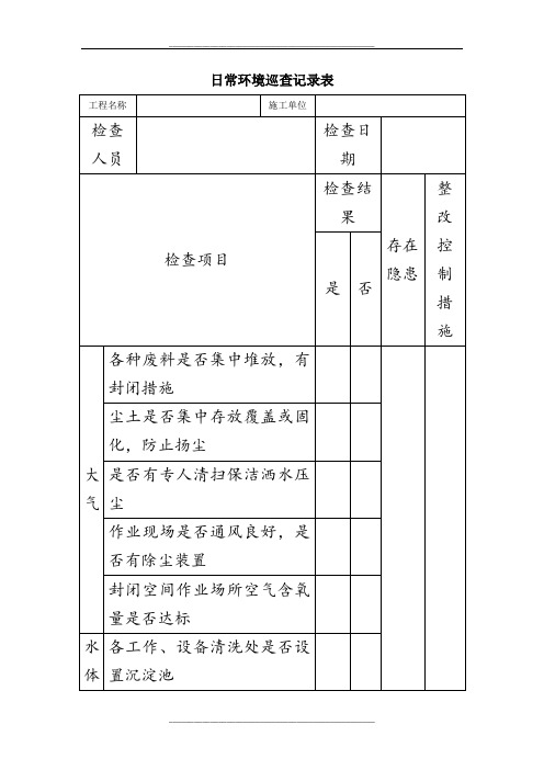 日常环境巡查记录表