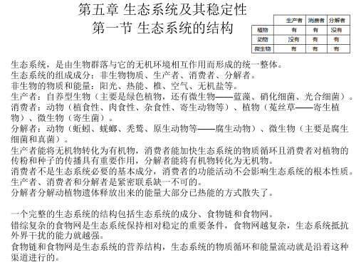 生物必修3第五章重要知识点