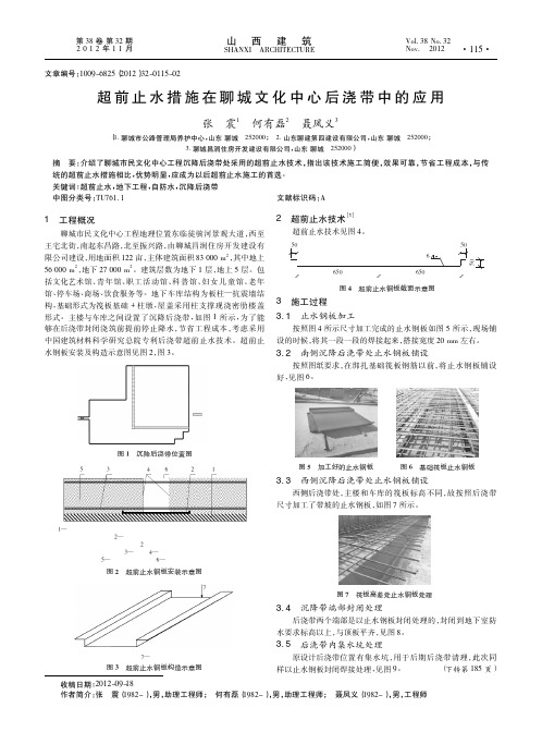 超前止水措施在聊城文化中心后浇带中的应用