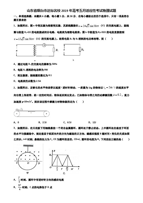 山东省烟台市达标名校2019年高考五月适应性考试物理试题含解析