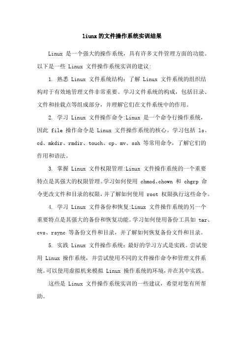 liunx的文件操作系统实训结果