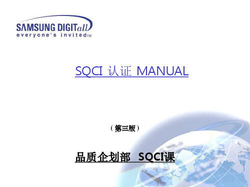 SQCI 认证 MANUAL