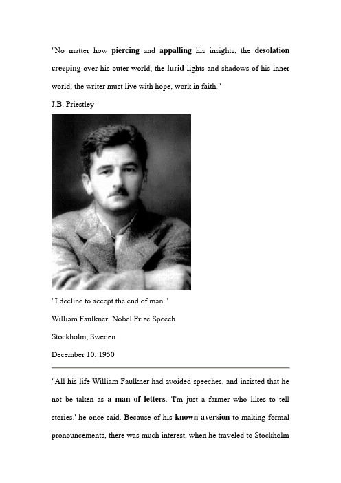 Nobel Prize Speech William_Faulkner