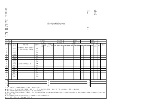 生产过程检验记录表 (试行版)