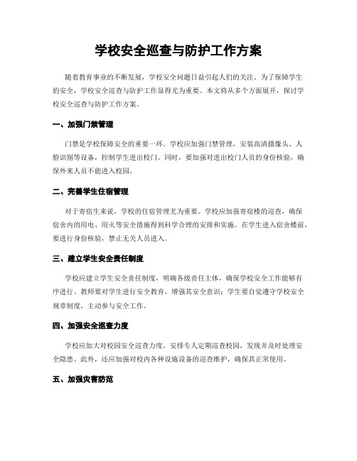 学校安全巡查与防护工作方案