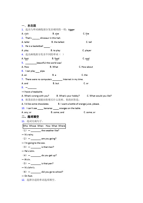 【标准卷】河南省实验中学小升初英语经典练习(课后培优)
