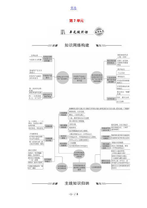 2022版新教材高考历史一轮复习第7单元单元提升课学案新人教版