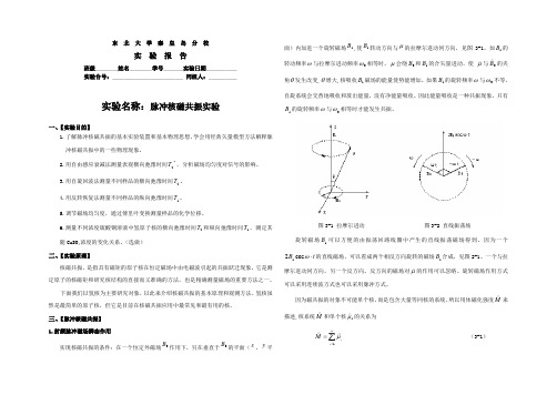 (完整word版)核磁脉冲实验报告