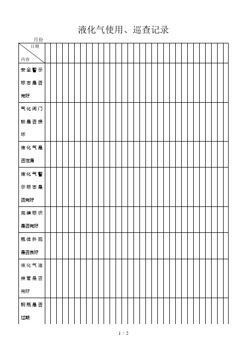 液化气使用、巡查记录