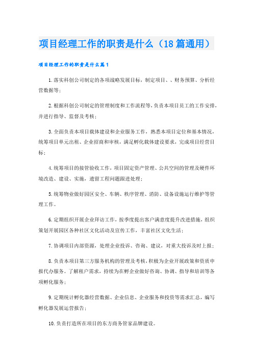 项目经理工作的职责是什么(18篇通用).doc