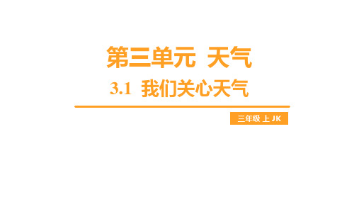 第三单元 天气-3.1 我们关心天气  课件 教科版科学三年级上册