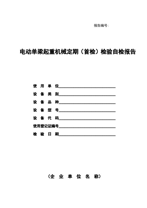 1、电动单梁起重机定检(首检)企业自检