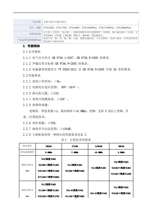 全数字超声显像诊断仪产品技术要求汕头超声4