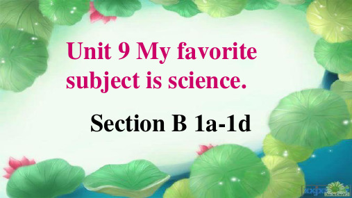 人教七年级上册Unit 9 Section B 1a-1d (共15张PPT)