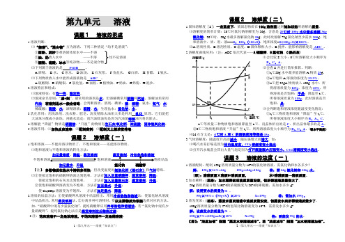 人教版初中化学第九单元知识点(B4版)