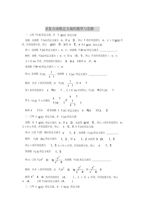 (完整版)求复合函数定义域的题型与思路