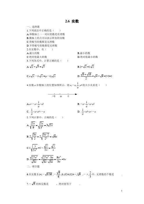 北师大版八年级数学上册《2.6 实数1》课时作业(含答案)