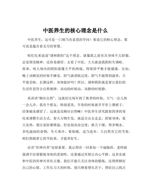 中医养生的核心理念是什么