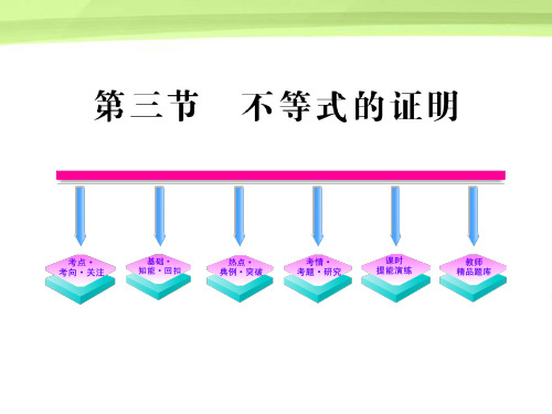 高三数学一轮复习 6.3 不等式的证明课件 理 大纲版人教版