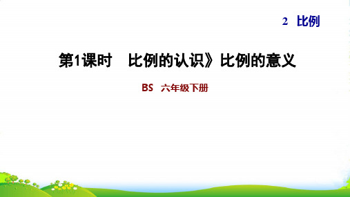 北师大版六年级下册数学习题课件 2.1 比例的认识 比例的意义 (共12张PPT)