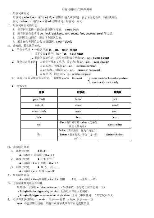 (word完整版)比较级最高级