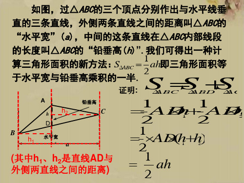 二次函数中的面积计算问题之铅垂高