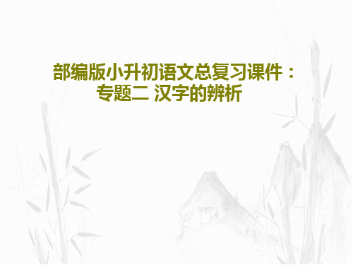 部编版小升初语文总复习课件：专题二 汉字的辨析共34页