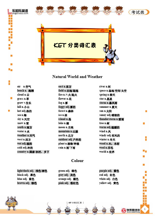 学而思—KET—分类词汇表(2)