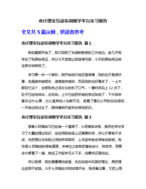 会计理实互动实训教学平台实习报告