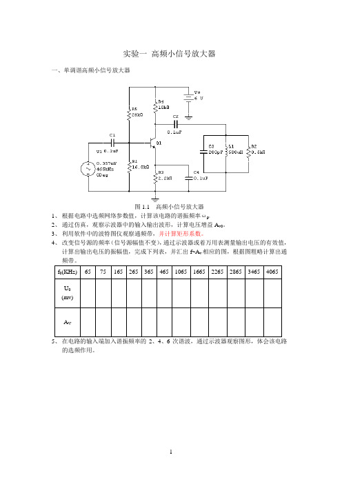 高频电路实验Multisim版含答案