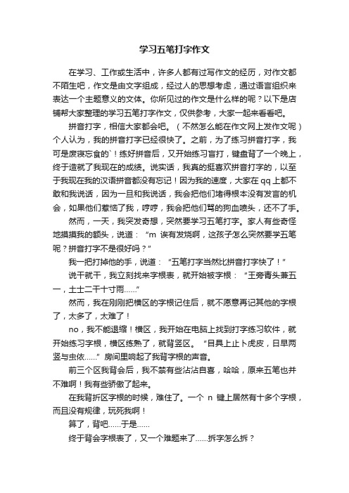 学习五笔打字作文