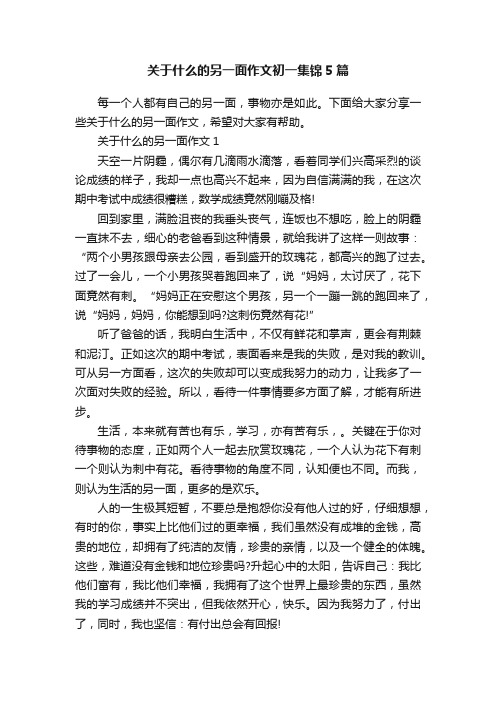 关于什么的另一面作文初一集锦5篇