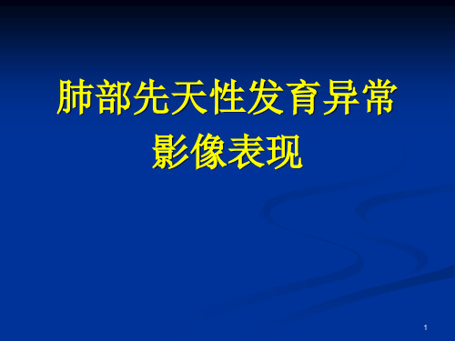 肺部先天发育异常影像讲解PPT课件