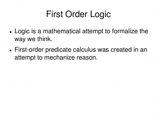 First Order Logic