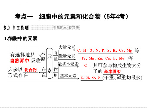 一轮复习细胞中的元素和化合物细胞中的无机物ppt课件