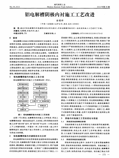 铝电解槽阴极内衬施工工艺改进