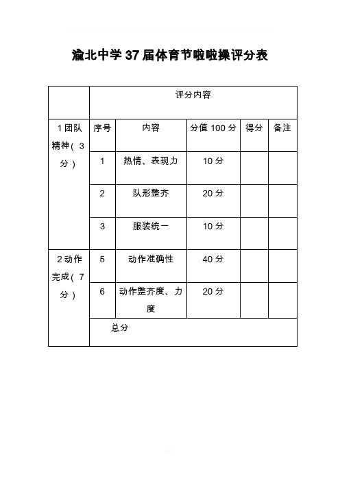 啦啦操评分细则