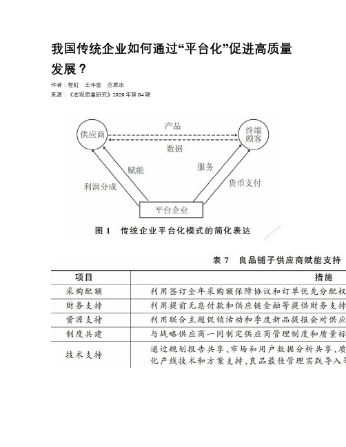 我国传统企业如何通过“平台化”促进高质量发展？