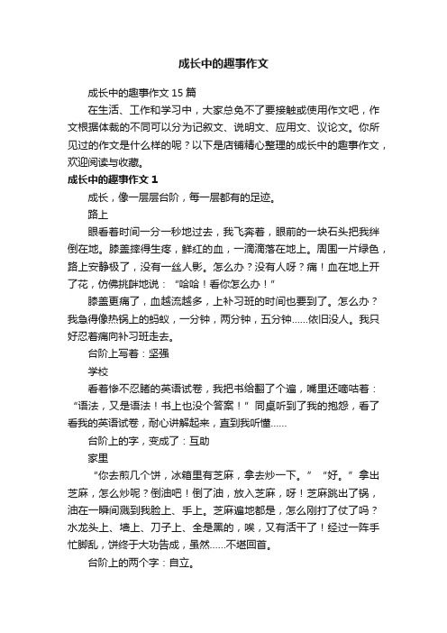 成长中的趣事作文