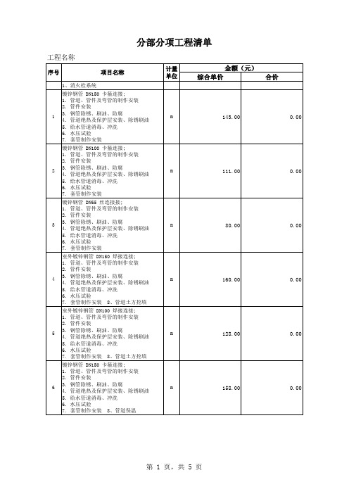 消防工程报价清单