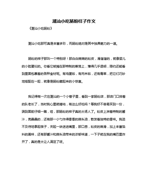 潮汕小吃肠粉样子作文