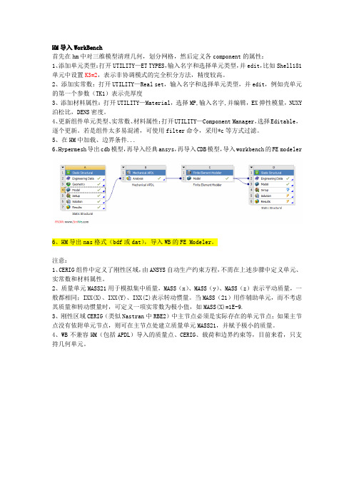 HM转ANSYS WB 步骤 笔记