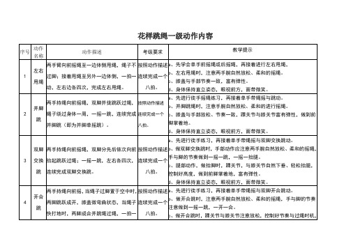 花式跳绳一二级