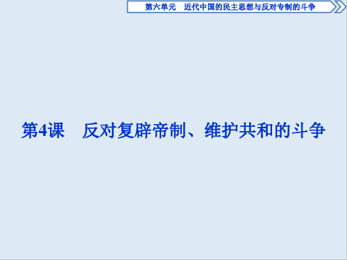 2019-2020学年高中历史人教版选修二课件：第六单元第4课 反对复辟帝制、维护共和的斗争 