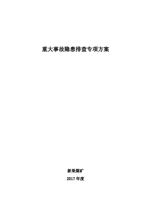 重大事故隐患排查专项方案