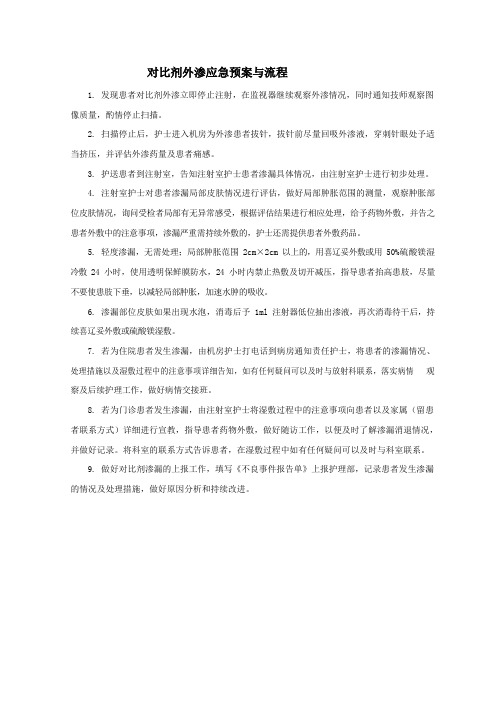 放射科对比剂外渗应急预案与流程